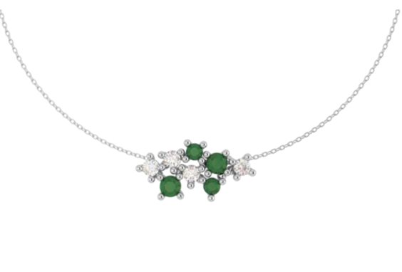 Collar Demetra Mujer in Oro blanco Smeraldo 0.06 Ct 130.NUV.S.004.W - 130.NUV.S.004.W